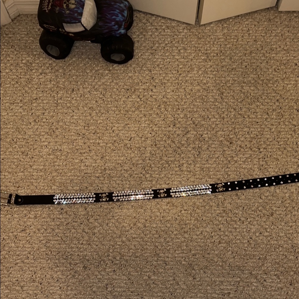 Black Belt with Silver Studs and Skulls